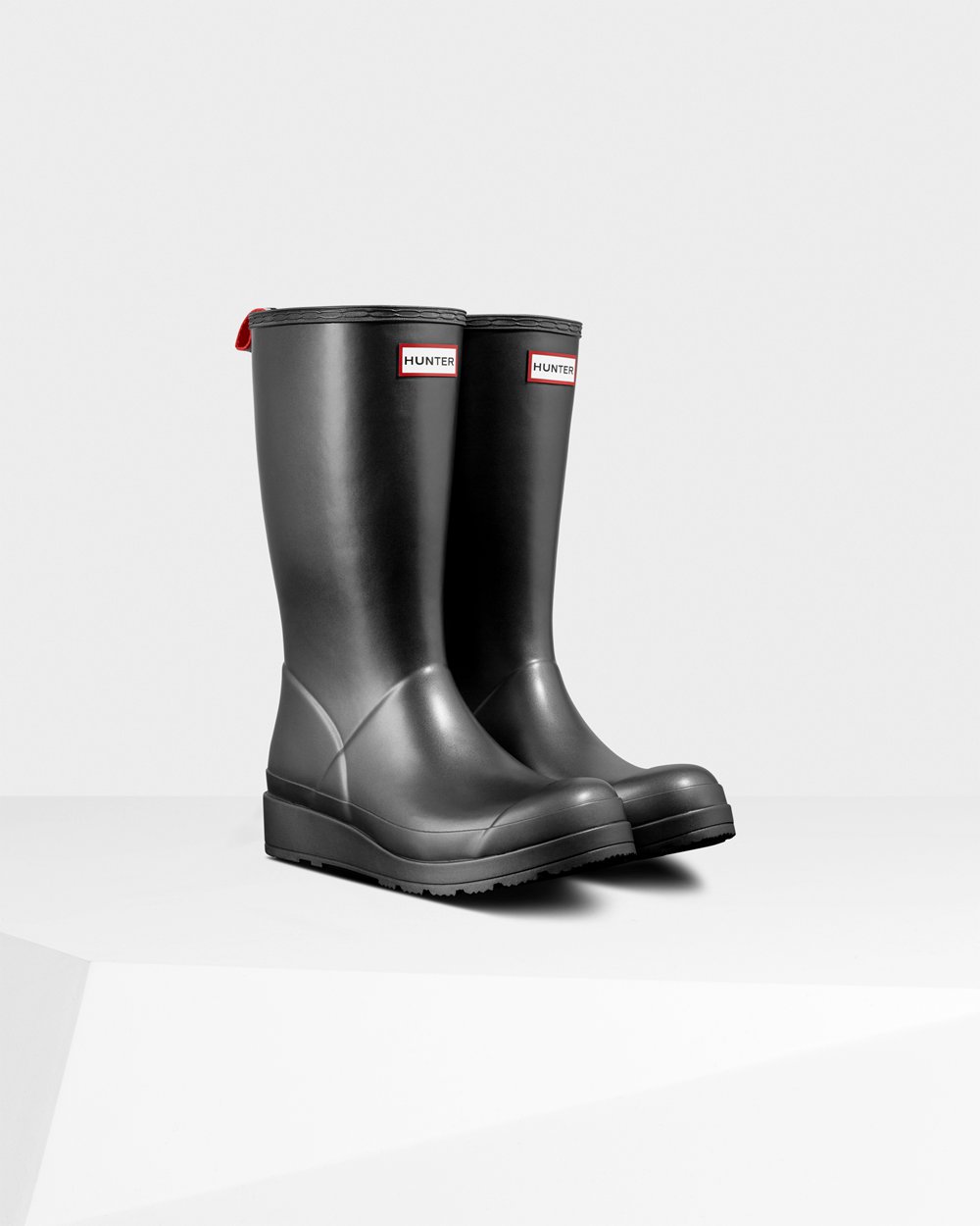 Hunter Original Tall Pearlized Rain Play Boots - Clearance Sale Womens Black - RLTMEI257